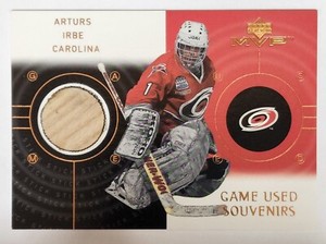 2000-01 Upper Deck MVP Game Used Souvenirs Arturs Irbe Carolina #GS-AI