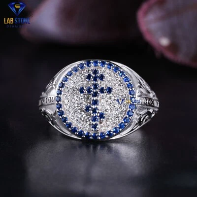 0.35 TCW B.Round & Round Cut Gemstone Moissanite Ring 10k White Gold - Image 1 of 4