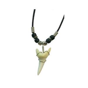 LARGE SHARK TOOTH NECKLACE mens womens jewelry JL448 sharks teeth silver beads