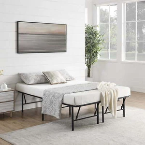 Queen 18" High Profile Foldable Steel Platform Bed Frame w/Storage Space Under - Picture 1 of 10