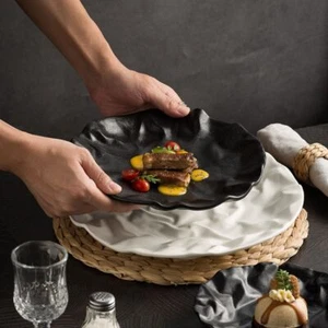 Ceramic Steak Plate Reusable Dessert Tray Tableware Storage Dish Bread - Picture 1 of 14