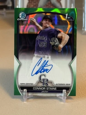 2023 Bowman Chrome Prospect Auto 72/99 Connor Staine #CPA-CSE (AU, RC) Rockies - Image 1 of 2