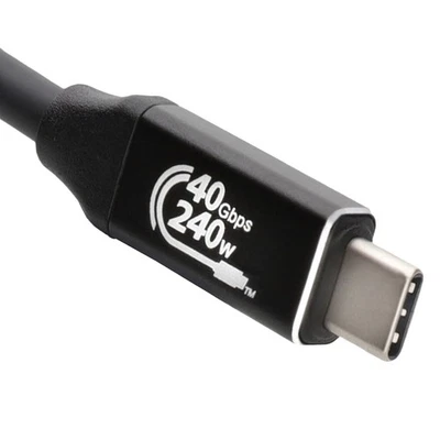 KENABLE Cable coaxial de transferencia de datos USB4-40 40Gbps 240W USB 4.0 tipo C a C enchufes metálicos