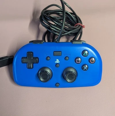 Hori 迷你有线手柄 PlayStation 4 PS4 - 蓝色 PS4-100U 控制器已测试-D2A — 第 1/4 张图片