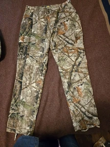Cabela's Zonz Woodlands Camo Cargo Pants Mens 36 Adjustable Waist Hunting 32"Ins - Picture 1 of 13
