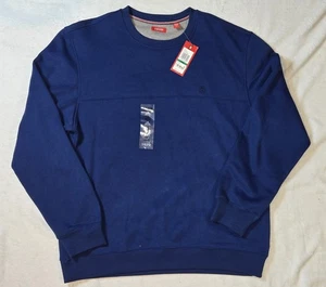 IZOD Sweatshirt Mens Size L Blue Fleece Pullover Long Sleeve Logo - Picture 1 of 3
