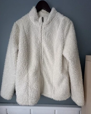 J. Jill Esponjoso Marfil Crema Cremallera Completa Suave Difuso Polar Suéter Chaqueta Para Mujer Talla M Foto 1 de 4