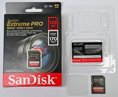 SanDisk Extreme Pro SDXC Speicherkarte 128GB - Read 170MBs / Write 90 MBs - Bild 1 von 3