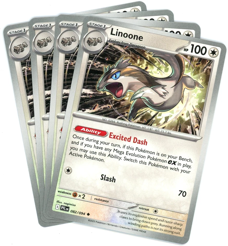 x4 Linoone 082/094 - ME02 Phantasmal Flames PFL - Pokemon - NM/M English - Image 1 of 1