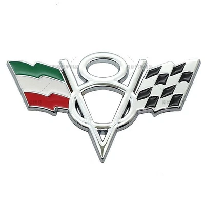 V8 Italy IT Grille Grill Emblem Chrome Metal Front Badge For Lamborghini Bugatti - Image 1 of 4