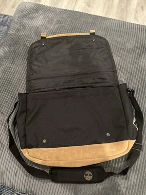 Timberland Waxed Canvas, Leather Messenger Laptop Bag Brown Crossbody Briefcase - Image 1 of 3