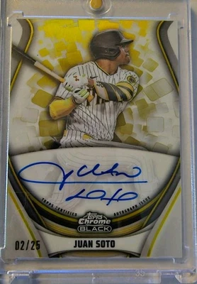 Juan Soto AUTO 2023 Topps Chrome Black Gold Refractor /25 - Image 1 of 2