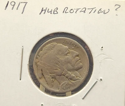 1917 U.S. Buffalo Nickel 5 Cents Coin Hub Rotation Error ? - Image 1 of 3