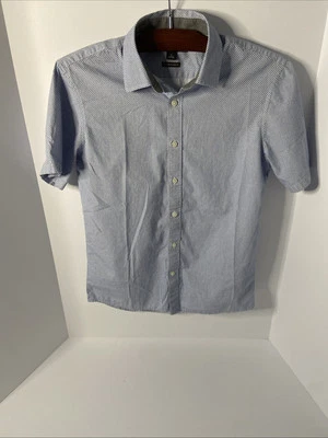 Camisa Michael Kors Para Hombre Pequeña Azul Geométrica A Medida/Clásico Calce Manga Corta Foto 1 de 4