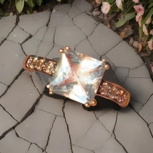 Effy 14K Rose Gold Aquamarine & Diamond Ring / $2300 Retail - Picture 1 of 3