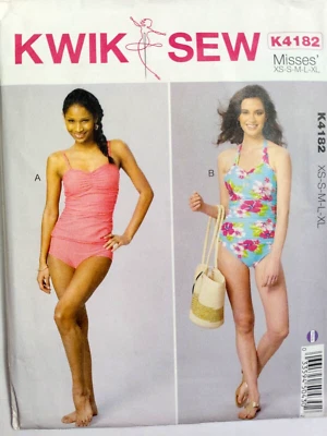 Bathing Suit Swim Tankini XS Bottoms Kwik Sew K4182 Sewing Pattern VTG Cut 4182 - Image 1 of 4