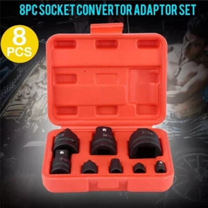 8 Piece Impact Socket Adapter and Reducer Set, 1/4" 3/8" 1/2" 3/4" Drive Socket - Picture 1 of 18