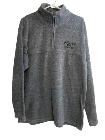 Vanderbilt University Mens 1/4 Zip Pullover Jacket Commodores Fleece Gray M Cover