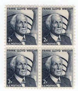 Scott #1280 Frank Lloyd Wright Block of 4 Stamps - MNH - Picture 1 of 1