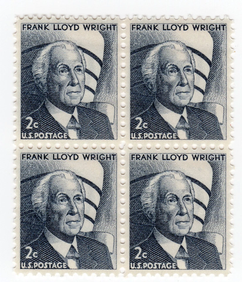 Scott #1280 Frank Lloyd Wright Block of 4 Stamps - MNH - Image 1 of 1