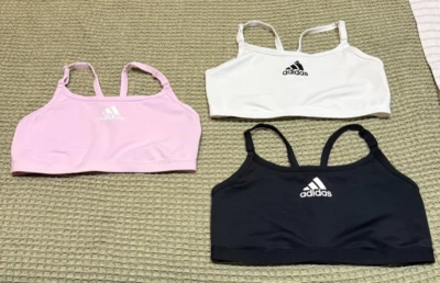 Lote de 3 Sujetador Deportivo Adidas Entrenamiento Soporte Ligero Buen Nivel XL Negro Rosa Blanco Foto 1 de 4