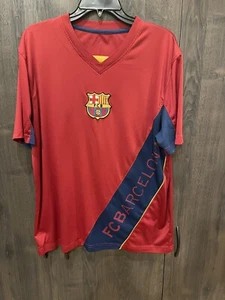 FCB FC Barcelona Soccer Futbol Jersey T Shirt Mens Size L Barca Red Short Sleeve - Picture 1 of 4