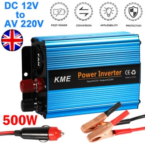 500W Car Power Inverter 12 Volt To 220v Electric Charger Invertors Converter UK - Picture 1 of 12