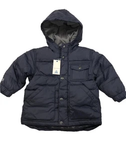 Baby Gap Boys NEW Down Puffer Jacket Winter SKULLS Blue Coat Sz 2 Years - Picture 1 of 7