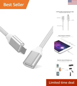 Braided i-Phone Extension Cable Pass Video Audio Music Photo Data, Charge. 1P... - Photo 1 sur 10