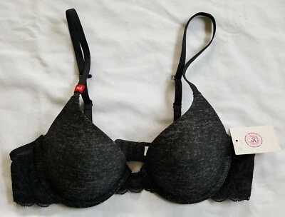 NUEVO CON ETIQUETAS SO Soft Camiseta Sujetador 36A Gris Carbón Ligeramente Acolchado Foto 1 de 4