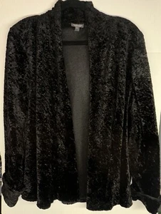 Mujer Negro Terciopelo Vestido Granero Chaqueta Talla 18/20 - Imagen 1 de 10