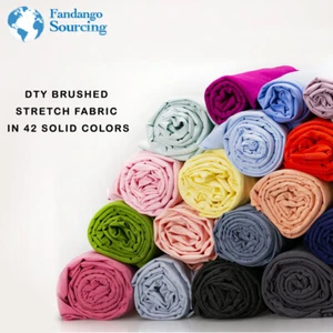 DTY BRUSHED STRETCH FABRIC IN 42 SOLID COLORS. GOOD FOR FACE COVER US SELLER - Picture 1 of 48