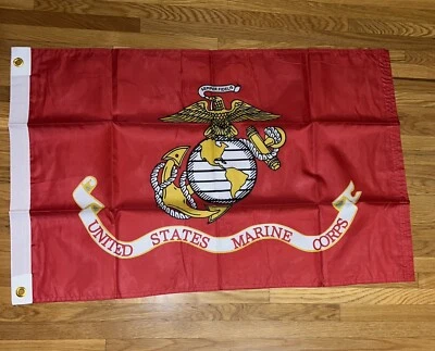 Военный нейлоновый флаг морской пехоты США 3 фута x 5 футов морской пехотинец США с латунными кольцами двусторонний - Изображение 1 из 3