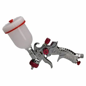 Mini HVLP Gravity Feed Spray Gun 0.8mm Nozzle 1/4" BSP In Line Moisture Trap - Picture 1 of 9