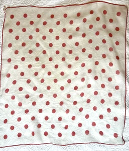 Vintage Red Polka Dot Sheer Silk Blend Scarf Hand Rolled Edges Made In Japan 27" - Picture 1 of 7