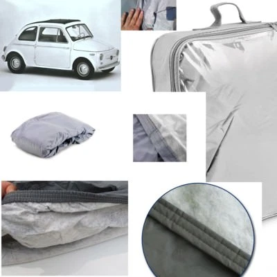 TELO COPRIAUTO TELATO FELPATO FIAT NUOVA 500 ANNO 1968 IMPERMEABILE ZIP GUIDA - Immagine 1 di 4