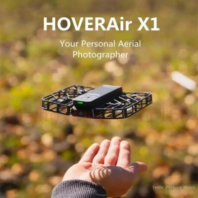HOVERAir X1 Self-Flying Camera Pocket-Sized Drone 120g HDR Video Capture Black - Image 1 of 4