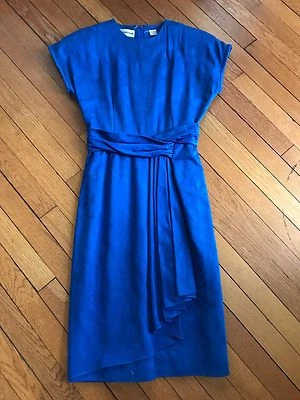 VINTAGE NIPON BOUTIQUE LINED BLUE DRESS 4 - Изображение 1 из 4