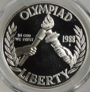 1988 S Proof U.S. Olympic Commemorative 90% Silver 1 Ounce Round Dollar - Picture 1 of 2