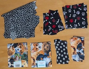 Dog Themed Cotton Fabric. 2 FQs & Smaller Pieces. 7.5" x 42" Strip Bones - Picture 1 of 1