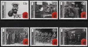 1914-2014 Centenary of The Great War / World War One WWI Stamp Set (Gibraltar) - Picture 1 of 1