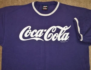 VINTAGE 90's COCA-COLA ICICLE SPELL-OUT 1994 SIGNAL CHRISTMAS HOLIDAY SHIRT XL - Picture 1 of 4