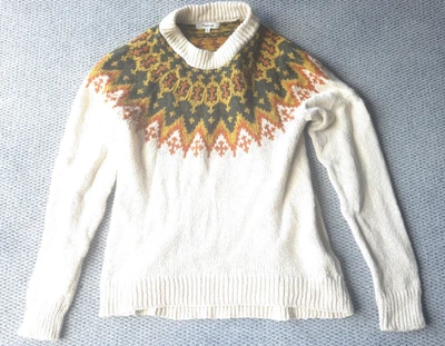 Suéter Madewell Fair Isle para mujer cuello redondo beige multicolor mezcla de alpaca tejido Foto 1 de 4