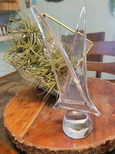 Vtg 80's Elio Murano Clear Art Glass Bird Seagull 8" - Picture 1 of 10