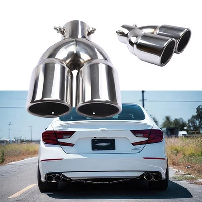 Puntas de silenciador de escape trasero de doble salida calibre para Honda Accord Foto 1 de 4