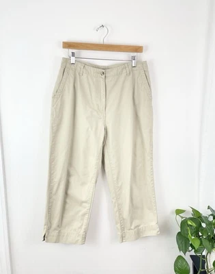 LL Bean 12P Tan Khaki Ankle Straight Leg Women’s 12 Petite  - Image 1 of 4