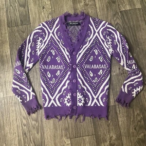 VALABASAS lila Bandana Strick Cardigan Pullover Größe S - Bild 1 von 3