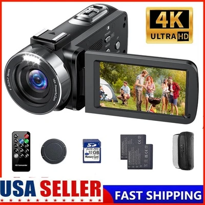 Video Camera 4K 42MP Digital Camcorder 18X Zoom Digital Camera Webcam &Led Light - Image 1 of 4