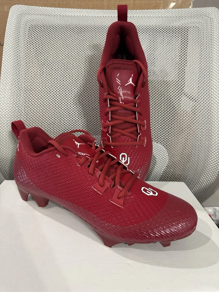 Nike Jordan Vapor Edge Speed 360 2 Oklahoma Sooners Football Cleats Men Size 9.5 - Image 1 of 4