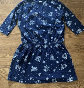 Gymboree Indigo Blue Floral Paisley Dress Drop Waist 3/4 Sleeves SZ M 7/8 - Picture 1 of 5